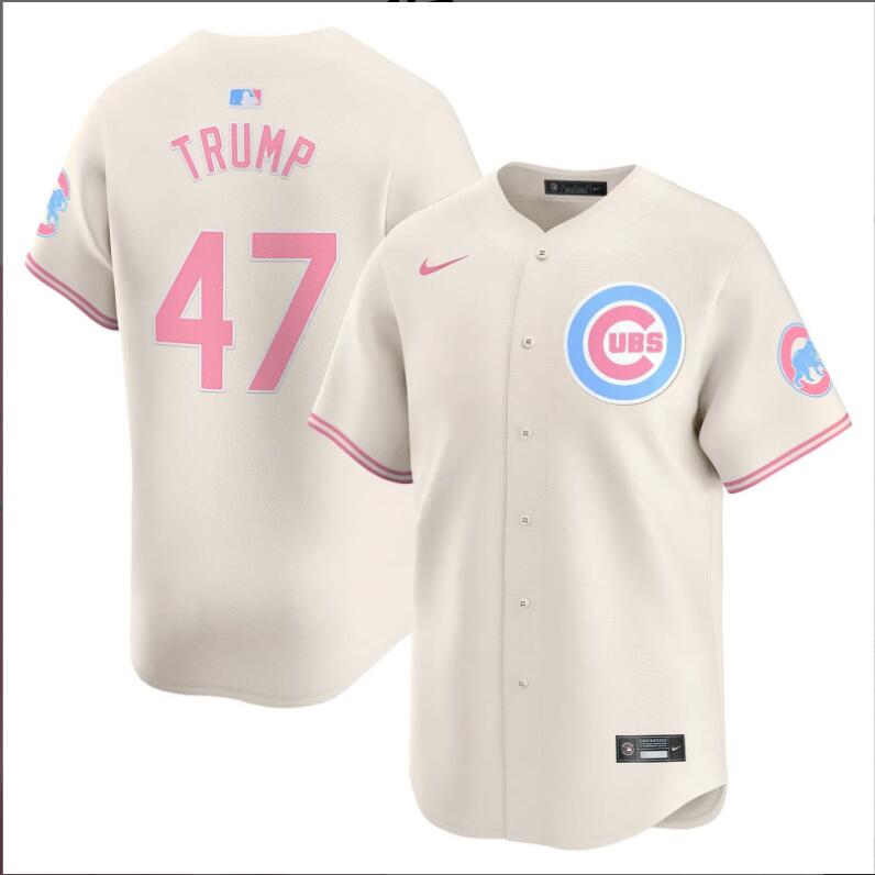 Men Chicago Cubs #47 Trump cream 2024 Nike MLB jersey